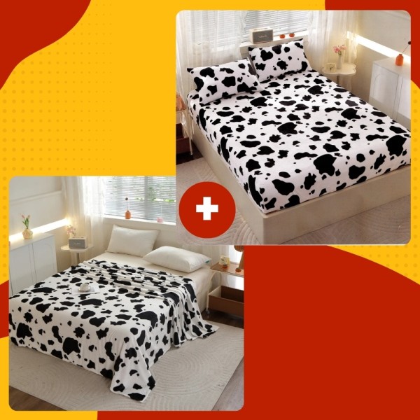 SET Cocolino cu Elastic, 4 piese, Alb, Negru, animal print [1]