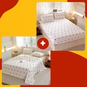 SET Cocolino cu Elastic, 4 piese, Alb, inimioare SET Cocolino cu Elastic, 4 piese, Alb, inimioare