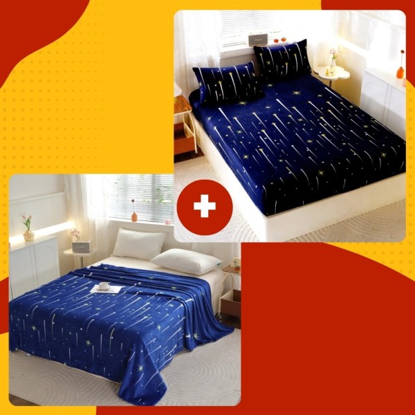 SET Cocolino cu Elastic, 4 piese, Albastru, ploaie de stele [1]