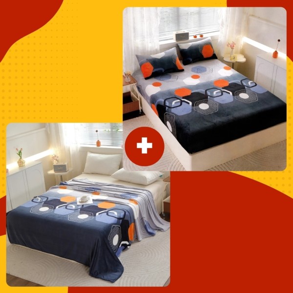 SET Cocolino cu Elastic, 4 piese, Bleumarin, abstract [1]