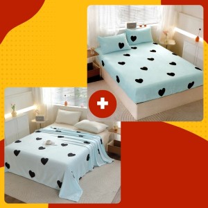 SET Cocolino cu Elastic, 4 piese, Bleu, inimioare