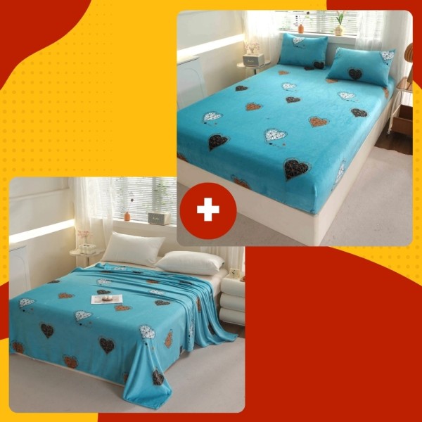 SET Cocolino cu Elastic, 4 piese, Bleu, inimioare [1]