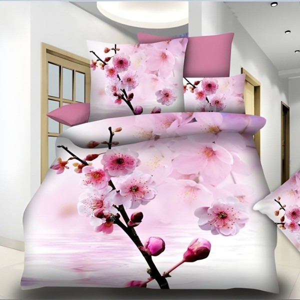 Lenjerie pat dublu, cearsaf clasic, imprimeu 3D [1]