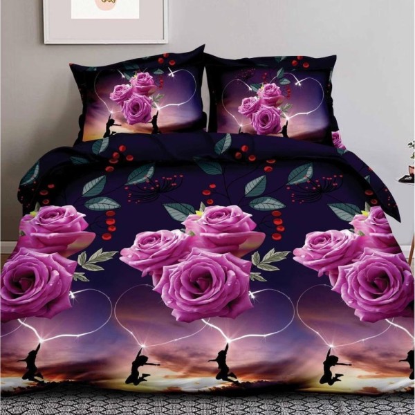 Lenjerie pat dublu, cearsaf clasic, imprimeu 3D [1]