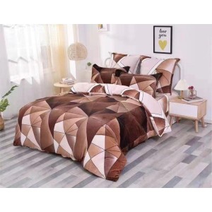 Lenjerie pat dublu, Super Pufoasa COCOLINO, 4 piese, Bej, Maro, Forme Geometrice Lenjerie pat dublu, Super Pufoasa COCOLINO, 4 piese, Bej, Maro, Forme Geometrice