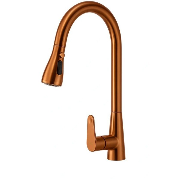 Robinet Bucătărie Rose Gold Retractabil – Design Modern cu Duș Extractibil, VST47 [1]