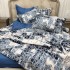Lenjerie pat dublu,  FINET, cu elastic, 6 piese, Alb, Albastru, Model Clasic [7]