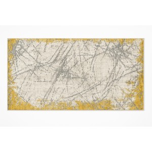 Covor Modern, Elegant, 160x230cm gros si pufos, SHINNY V1, Galben/Gri/Alb Covor Modern, Elegant, 160x230cm gros si pufos, SHINNY V1, Galben/Gri/Alb