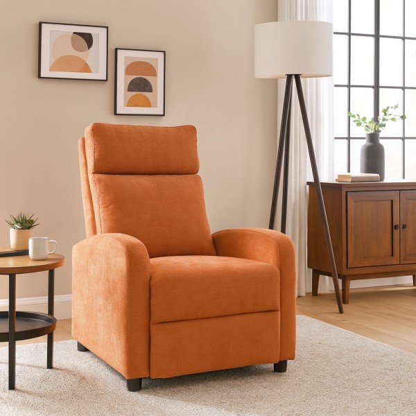 Fotoliu Recliner Premium, Confort Maxim, Design Elegant, Portocaliu [1]