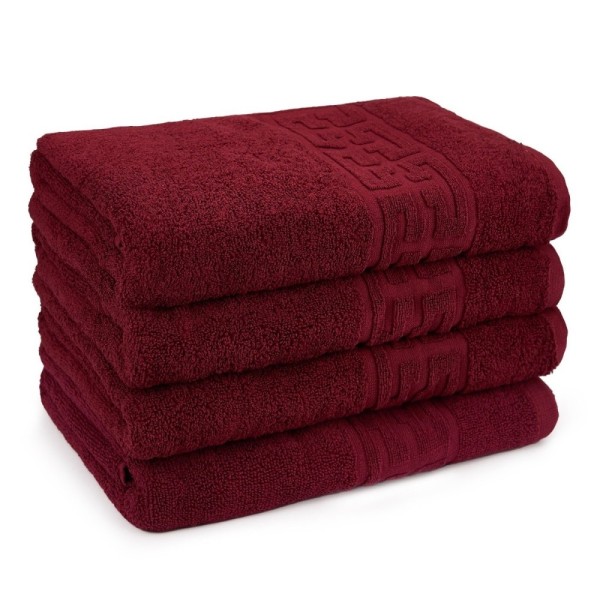 Set 4 prosoape medii 50x90cm, din 100% bumbac pakistanez, Grena [1]