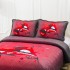 Cuvertura Matlasata, Pat Dublu, 230x250 cm, 3 Piese, Bumbac Finet Satinat, Imprimeu Digital, IDENTIC CU POZA, 2 Fete de Perna 60x80 cm, Rosu Închis, Buze [2]