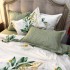 Lenjerie Pat Dublu,  FINET, 6 piese, Alb, Verde, Frunze [16]