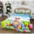Lenjerie de Pat Dublu,  Finet, Imprimeu Digital, 4 Piese, Bleu, Verde, Iepuraș, Oua Colorate [3]