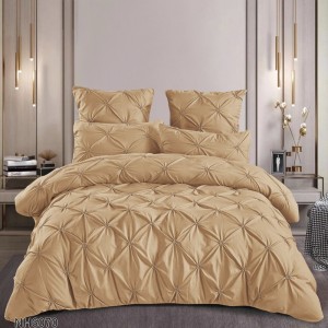 Lenjerie Pat Dublu, Premium, Finet cu Pliuri Brodate, cu Elastic, 6 Piese, Nesifonabilă și Durabilă, Bej Lenjerie Pat Dublu, Premium, Finet cu Pliuri Brodate, cu Elastic, 6 Piese, Nesifonabilă și Durabilă, Bej