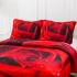 Cuvertura Matlasata, Pat Dublu, 230x250 cm, 3 Piese, Bumbac Finet Satinat, Imprimeu Digital, IDENTIC CU POZA, 2 Fete de Perna 60x80 cm, Rosu, Trandafir [2]