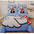 Lenjerie pat dublu (140x200cm, 160x200cm, 180x200cm), FINET, 6 piese, IDENTICA CU POZA, Alb, Bleu, Mickey si Minnie [4]