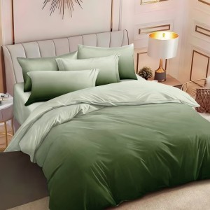 Lenjerie pat dublu (160x200cm, 180x200cm),  FINET, 6 piese, cu ELASTIC, Verde, degrade