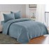 Cuvertura Matlasata, Pat Dublu, 230x250 cm, 3 Piese, Bumbac Satinat Superior, 2 Fete de Perna 50x70 cm, Bleu [4]