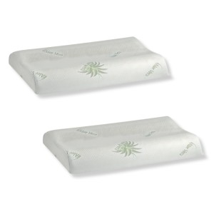 Set 2 Perne din spuma cu memorie, 40x60cm, husa tricot natur cu fermoar, Aloe Vera Set 2 Perne din spuma cu memorie, 40x60cm, husa tricot natur cu fermoar, Aloe Vera