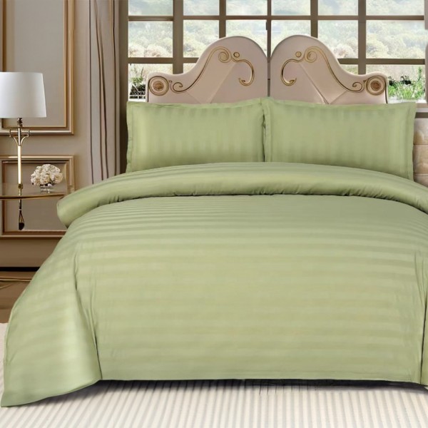 Lenjerie HoReCa, pat dublu, tip Damasc Finetat Deluxe cu Elastic, 4 piese, Lime [1]