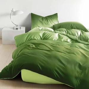 Lenjerie pat dublu cu Elastic (160x200cm si 180x200cm), bumbac satinat, Verde, degrade Lenjerie pat dublu cu Elastic (160x200cm si 180x200cm), bumbac satinat, Verde, degrade