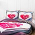 Cuvertura Matlasata, Pat Dublu, 230x250 cm, 3 Piese, Bumbac Finet Satinat, Imprimeu Digital, IDENTIC CU POZA, 2 Fete de Perna 60x80 cm, Gri, Alb, Mov, Roz, Inima din Trandafiri [2]