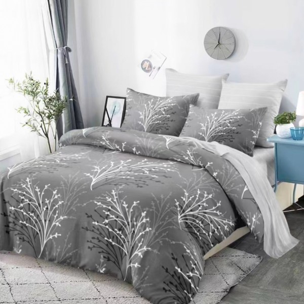 Lenjerie Pat Dublu, FINET, 6 piese, Gri, Crengute [1]