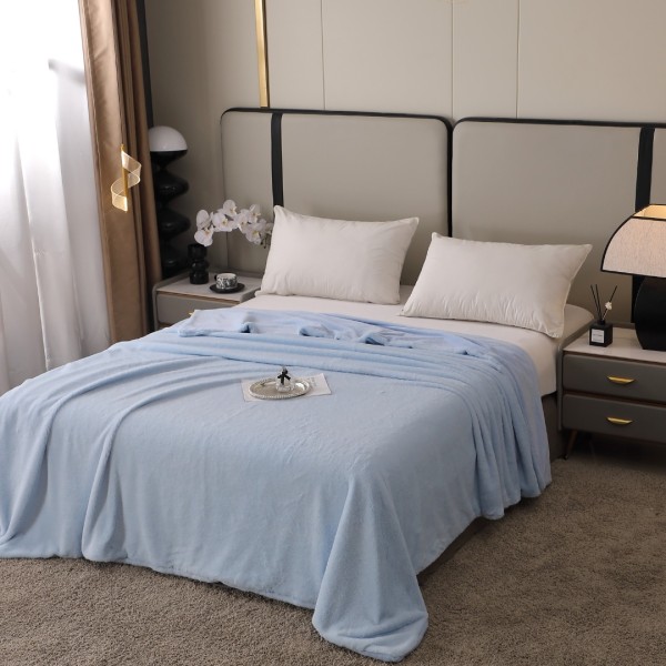 Pătură Premium, 200x230cm, cu Blăniță Shorthair si Cocolino, cu Fermoar, Baby Blue – Lux, Căldură & Versatilitate! [1]