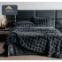 Lenjerie Luxury Pat Dublu, Jojo Home, ExtraPufoasa, din Blanita Artificiala tip Iepure, 6 piese, Antracit [11]