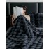 Lenjerie Luxury Pat Dublu, Jojo Home, ExtraPufoasa, din Blanita Artificiala tip Iepure, 6 piese, Antracit [3]