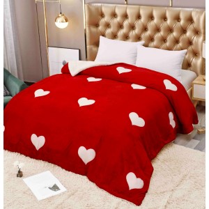 Patura CoCoLiNo cu blanita, 200x230cm, Jojo Home, Rosu, Inimioare Patura CoCoLiNo cu blanita, 200x230cm, Jojo Home, Rosu, Inimioare