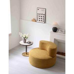 Fotoliu Clouda Soft Shape, Spuma HD, Design Organic, Ambalat Vidat, mustar