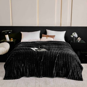 Patura pufoasa CoCoLiNo, 200x230cm, Jojo Home, Negru