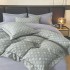 Lenjerie pat dublu, FINET DeLuxe, 6 piese, cu ELASTIC, Jojo Home, Cutie Eleganta, Gri, Romburi [4]