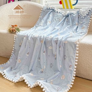 Patura Pufoasa pentru Copii din Bumbac, Dublata cu Cocolino, 100x150 cm, cu Ciucuri, Bleu, Ursuleti Patura Pufoasa pentru Copii din Bumbac, Dublata cu Cocolino, 100x150 cm, cu Ciucuri, Bleu, Ursuleti