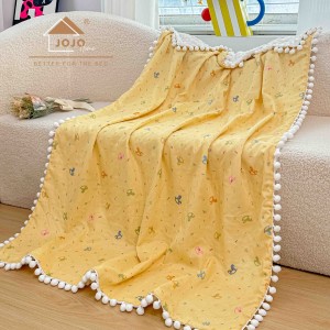 Patura Pufoasa pentru Copii din Bumbac, Dublata cu Cocolino, 100x150 cm, cu Ciucuri, Galben, Caluti Patura Pufoasa pentru Copii din Bumbac, Dublata cu Cocolino, 100x150 cm, cu Ciucuri, Galben, Caluti