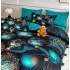 Lenjerie pat dublu, FINET, Imprimeu Digital 5D - Identic cu poza, Cu ELASTIC, 6 piese, Jojo Home, Turquoise, Globulete [3]