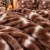 Lenjerie Deluxe, 4 Piese, Blăniță Shorthair și CoCoLiNo, cu Elastic Perimetral, Alb, Capuccino, degrade [2]