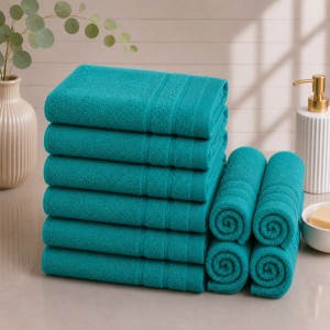 Set 10 prosoape mici, Terry, 30x50cm, din 100% bumbac pakistanez,  600g, Turquoise