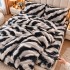Lenjerie pat dublu cu Elastic, Super Pufoasa COCOLINO, 4 piese, gri, negru, animal print [4]