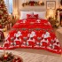 Patura pufoasa cocolino 200x230cm, 240g/mp, Rosu, Mos Craciun, Merry ChristMas [2]