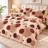 Lenjerie pat dublu cu Elastic, Super Pufoasa COCOLINO, 4 piese, bej, maro, buline [3]