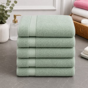 Set 5 prosoape mari, Ashley Mills, 50x85cm, din 70% bumbac pakistanez,  390g, Menta