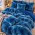 Lenjerie pat dublu, Super Pufoasa COCOLINO Fluffy, 6 piese, Albastru, Degrade [2]