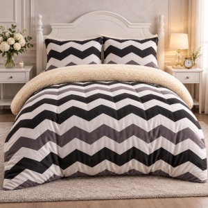 Lenjerie pat dublu, Super Pufoasa COCOLINO cu BLANITA, 4 piese, Bej, Maro, Zig-Zag Lenjerie pat dublu, Super Pufoasa COCOLINO cu BLANITA, 4 piese, Bej, Maro, Zig-Zag
