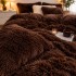 Lenjerie pat dublu, Super Pufoasa COCOLINO Fluffy, 4 piese, maro [3]