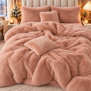 Lenjerie pat dublu, Super Pufoasa COCOLINO Fluffy, 6 piese, Cappuccino