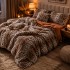 Lenjerie pat dublu, Super Pufoasa COCOLINO Fluffy, 6 piese, maro, animal print [3]