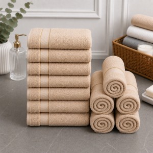 Set 12 prosoape mici, Ashley Mills, 30x50cm, din 70% bumbac pakistanez,  390g, Bej
