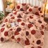 Lenjerie pat dublu cu Elastic, Super Pufoasa COCOLINO, 4 piese, bej, maro, buline [5]